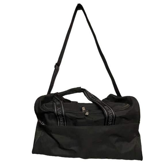 BURBERRY Fragrances Weekender Duffle Bag Black Signature Handles Shoulder Strap - Picture 9 of 13